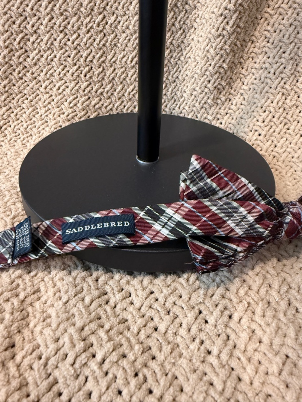 Saddlebred Red and Black Plaid Bow Tie